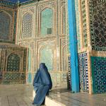 Me in a burqa at the Shrine of Hazrat Ali, Mazar-i-sharif.