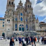 The front of the Santiago de Compostela cathedral three hours later when the sun finally arrived! 