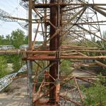 View from the third level of the Russian Woodpecker. They wouldn't let us climb higher as the guards would have seen us.