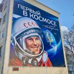 Cosmonaut Juri Gargarin, freshly repainted for the 65th anniversary of his flight 12 April, 1961.