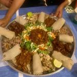 Tbsi for four, including beef prepared three different ways and fish.