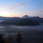 View of Gunung Bromo at sunrise.