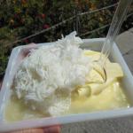 Safron ice cream and faloodeh (noodles made with rice and sugar).  Sounds strange but it was delicious!
