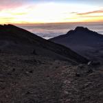 Sunrise as seen from Stella Point. When trying to summit, it's the first milestone located on the crater rim. It's another hour to Uhuru Peak.