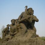 Monument to the Victorious Fatherland Liberation War 1950-1953.  The sculpures reflect the different battles in the war.
