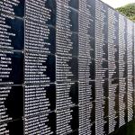 Wall with the names of victims,