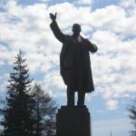 A statue of Lenin, the father of communism.