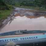 A typical pothole in Uganda as seen from inside the Beast!